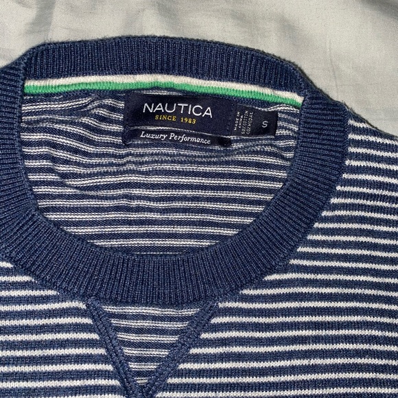 Nautica Striped Crewneck Sweater Mens Small - Picture 2 of 5